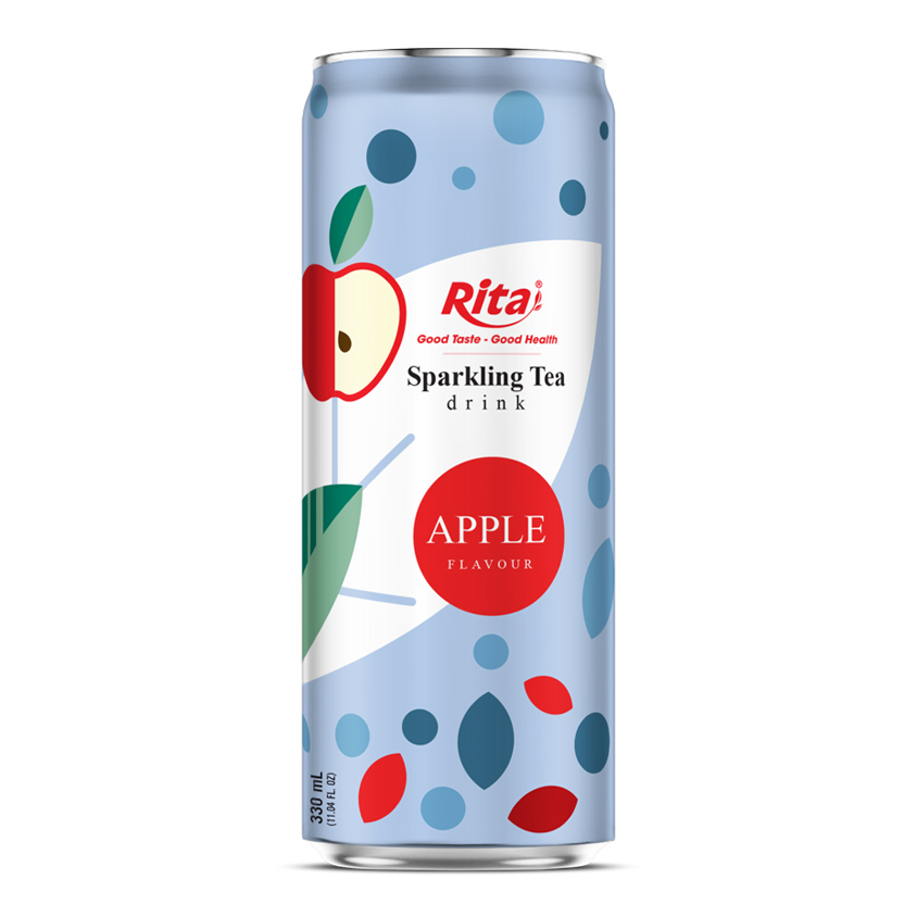 Sparkling Tea Drink Apple Flavour 330ml Sleek Canned